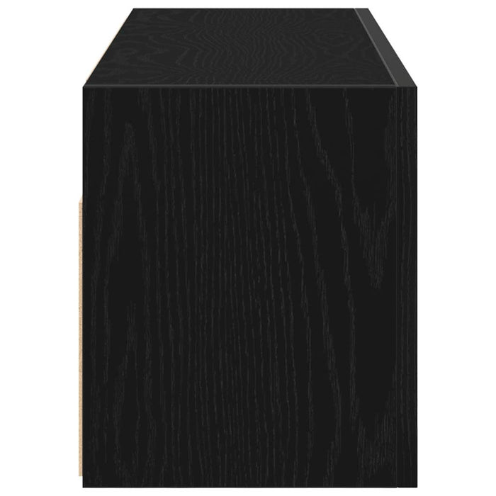 vidaXL Mobile da Bagno a Parete Nero 80x25x30 cm in Legno Multistrato