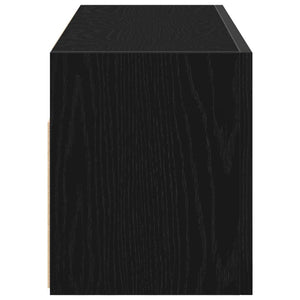 Mobile da Bagno a Parete Nero 80x25x30 cm in Legno Multistrato 860077