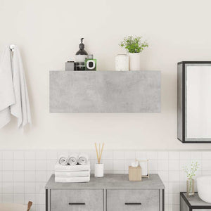 Armadietto da Bagno Grigio Cemento 80x25x30 cm in Truciolato
