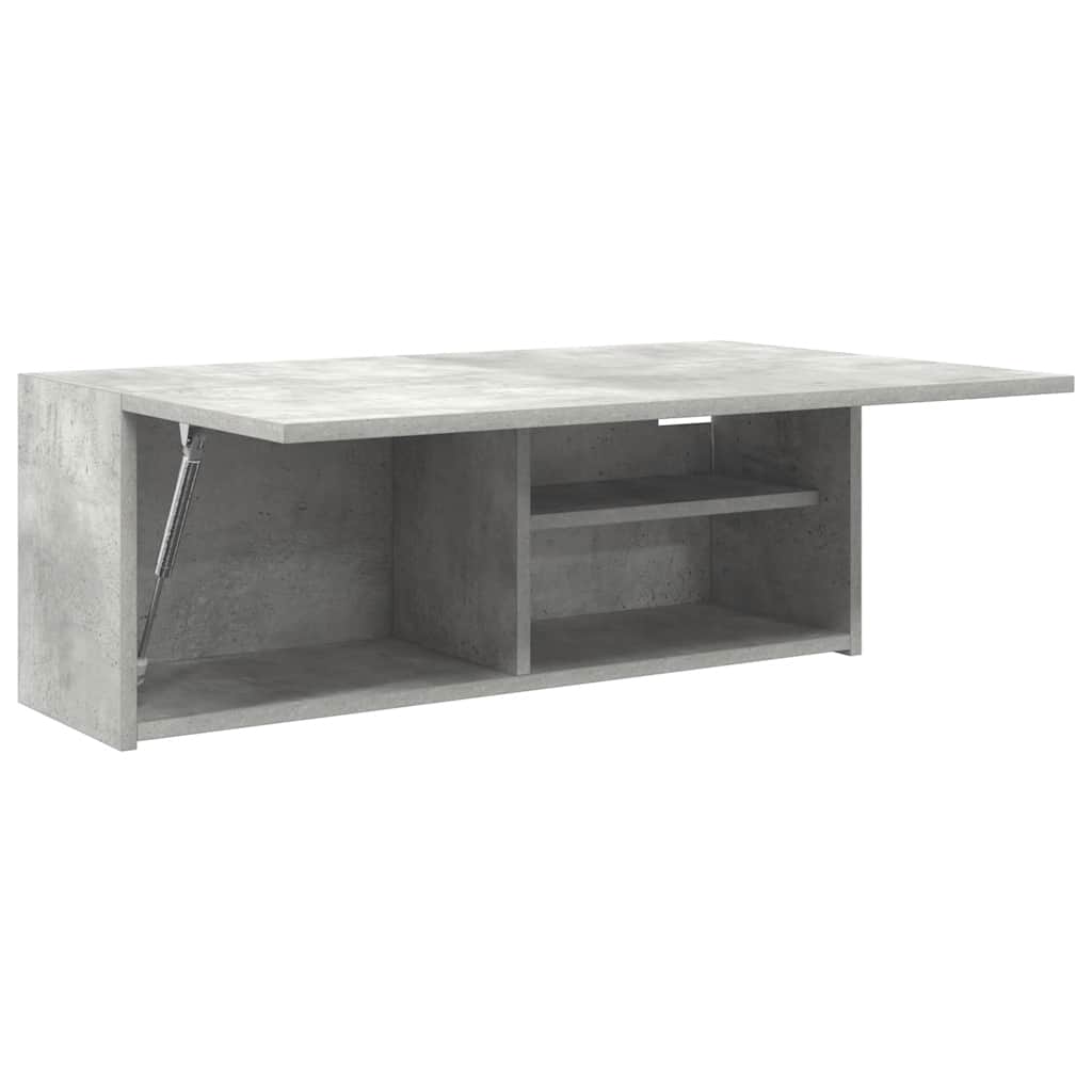 Armadietto da Bagno Grigio Cemento 80x25x30 cm in Truciolato