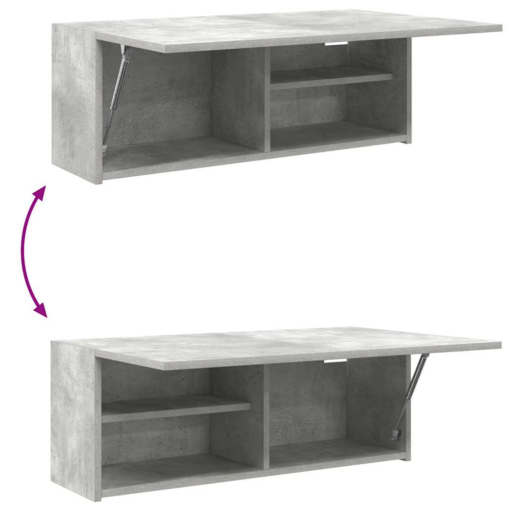 Armadietto da Bagno Grigio Cemento 80x25x30 cm in Truciolato