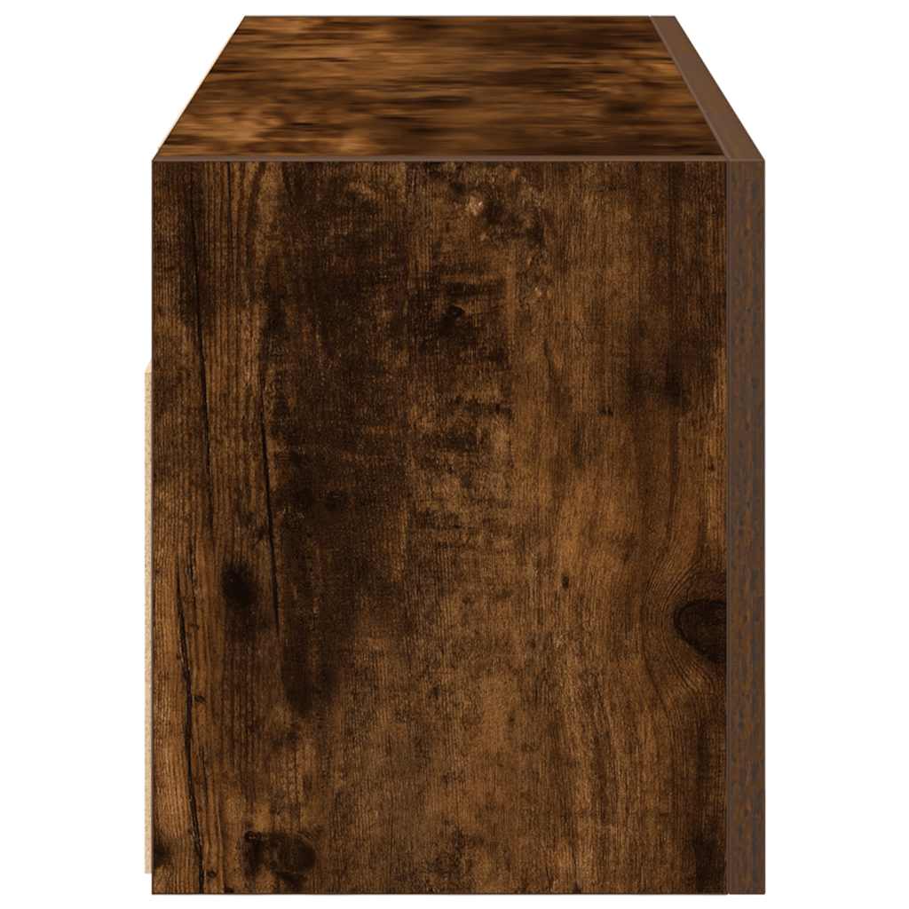 vidaXL Armadietto Bagno Rovere Fumo 80x25x30 cm in Legno Multistrato