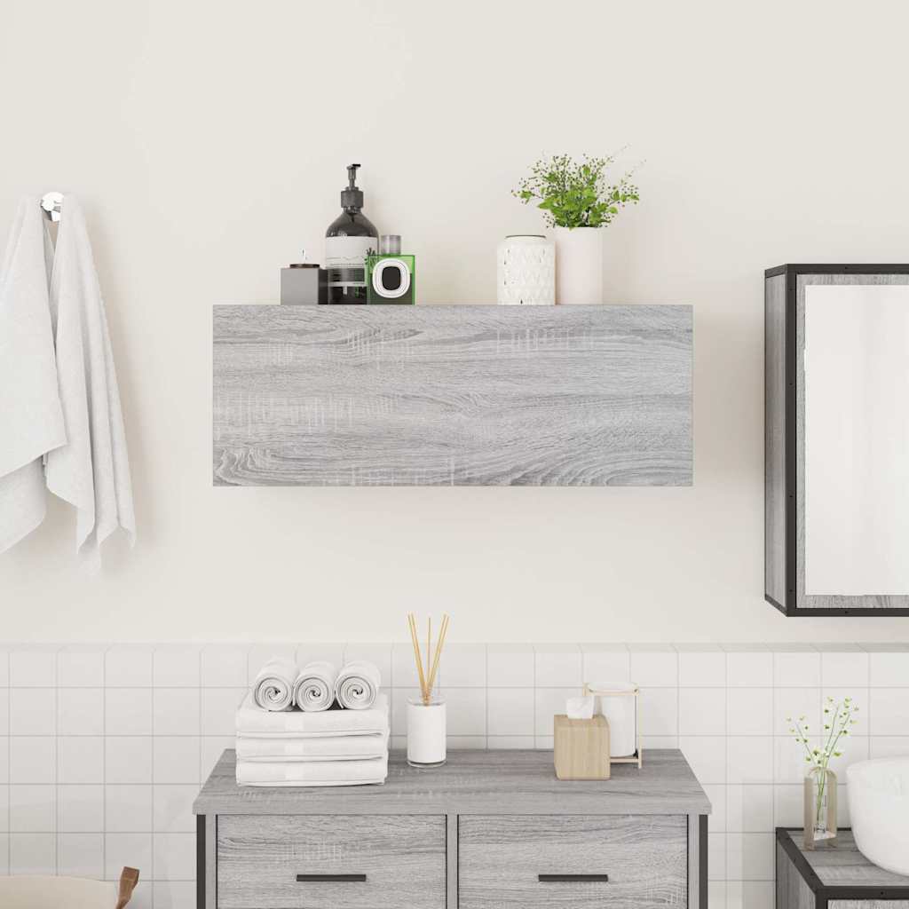 vidaXL Mobile da Bagno Grigio Sonoma 80x25x30 cm in Legno Multistrato