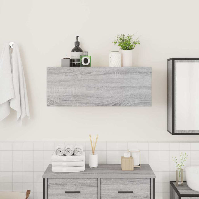 vidaXL Mobile da Bagno Grigio Sonoma 80x25x30 cm in Legno Multistrato