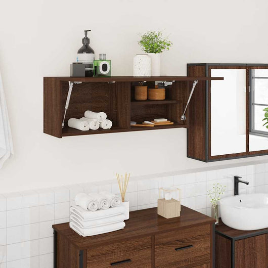 Armadietto Bagno Rovere Marrone 80x25x30cm in Legno Multistrato 860082