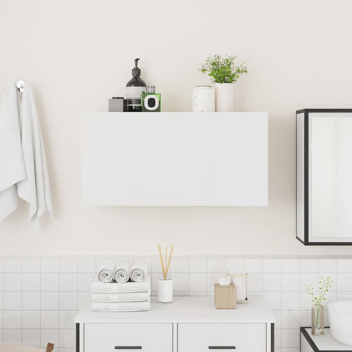 Mobile da Bagno a Parete Bianco 80x25x40 cm in Truciolato 860085