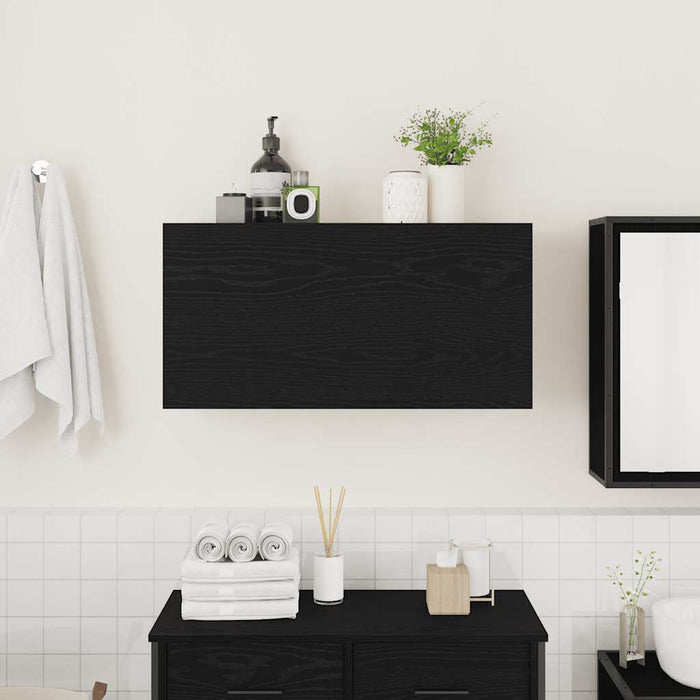 Mobile da Bagno a Parete Nero 80x25x40 cm in Truciolato 860086