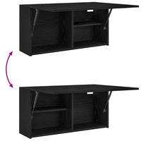 Mobile da Bagno a Parete Nero 80x25x40 cm in Truciolato