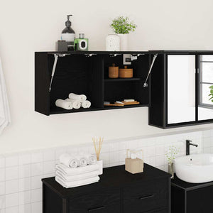 Mobile da Bagno a Parete Nero 80x25x40 cm in Truciolato 860086