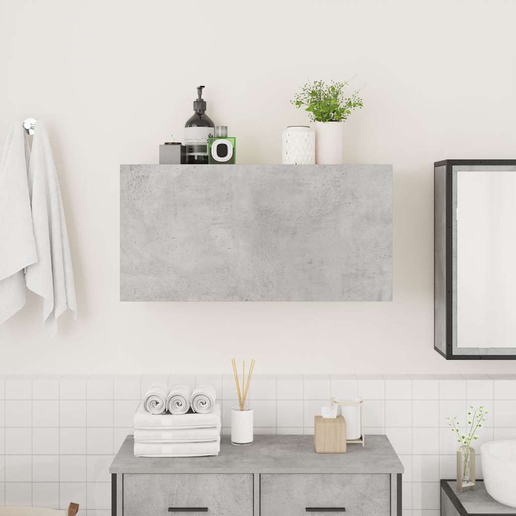 vidaXL Mobile da Bagno a Parete Grigio Cemento 80x25x40 cm Truciolato