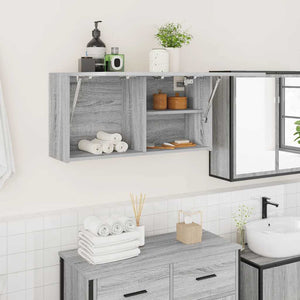 Mobile da Bagno Grigio Sonoma 80x25x40 cm in Truciolato