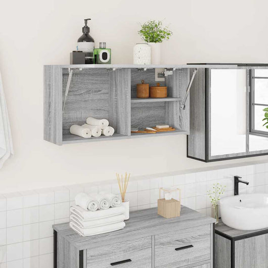 Mobile da Bagno Grigio Sonoma 80x25x40 cm in Truciolato