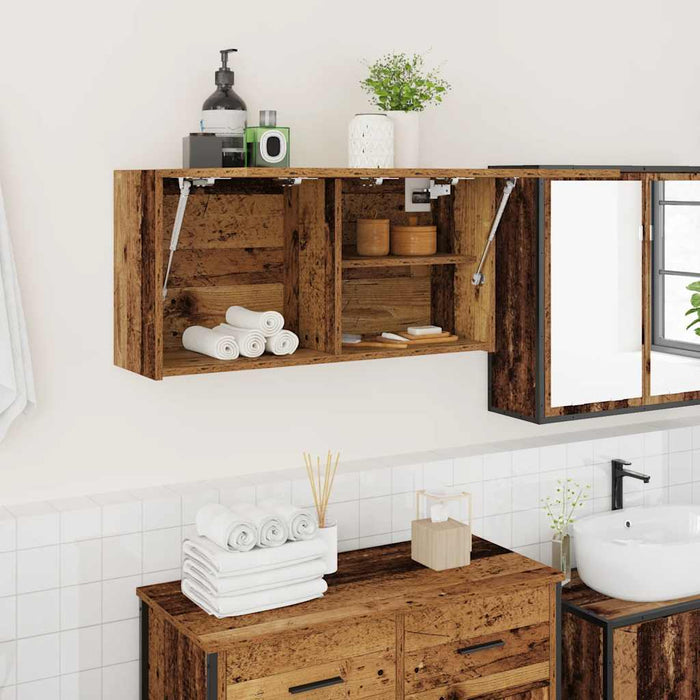 Mobile da Bagno Legno Antico 80x25x40 cm in Truciolato
