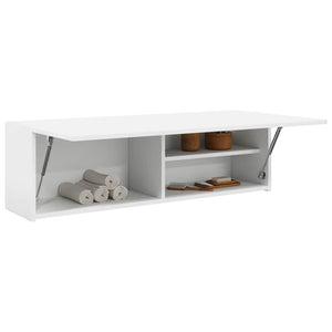 Mobile da Bagno a Parete Bianco 100x25x30 cm in Truciolato 860094