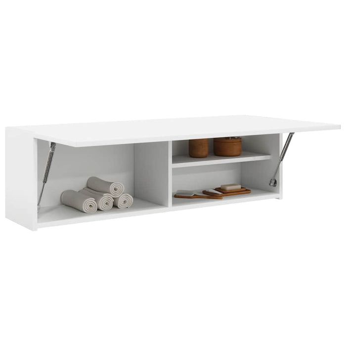 Mobile da Bagno a Parete Bianco 100x25x30 cm in Truciolato 860094
