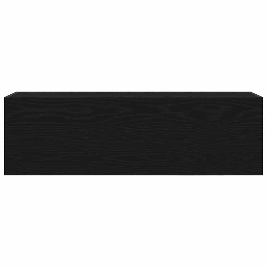 vidaXL Mobile da Bagno a Parete Nero 100x25x30 cm in Truciolato
