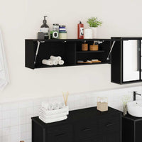 Mobile da Bagno a Parete Nero 100x25x30 cm in Truciolato 860095