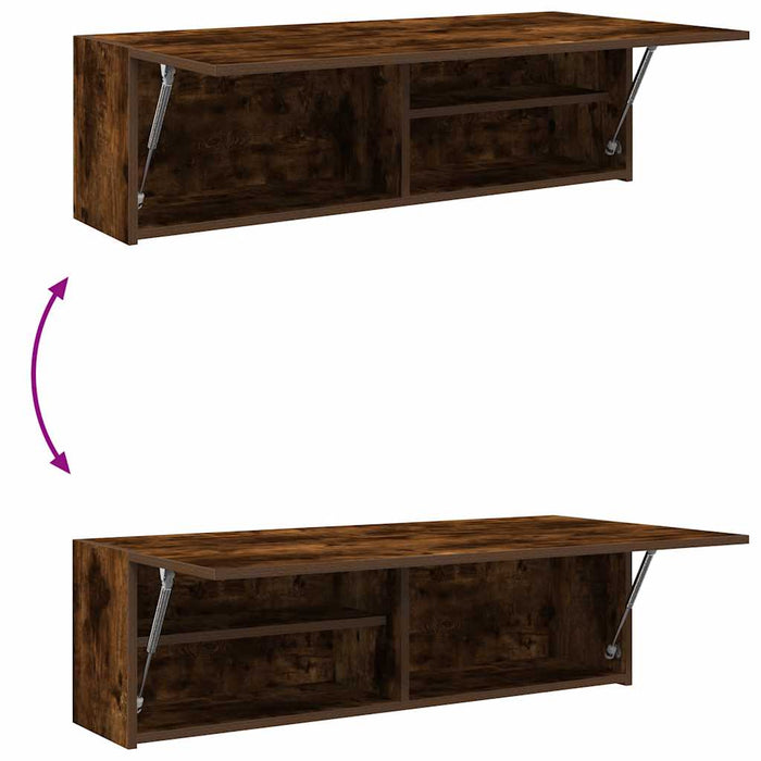 Armadietto Bagno Rovere Fumo 100x25x30 cm in Truciolato