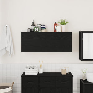 Mobile da Bagno a Parete Nero 100x25x40 cm in Truciolato 860104