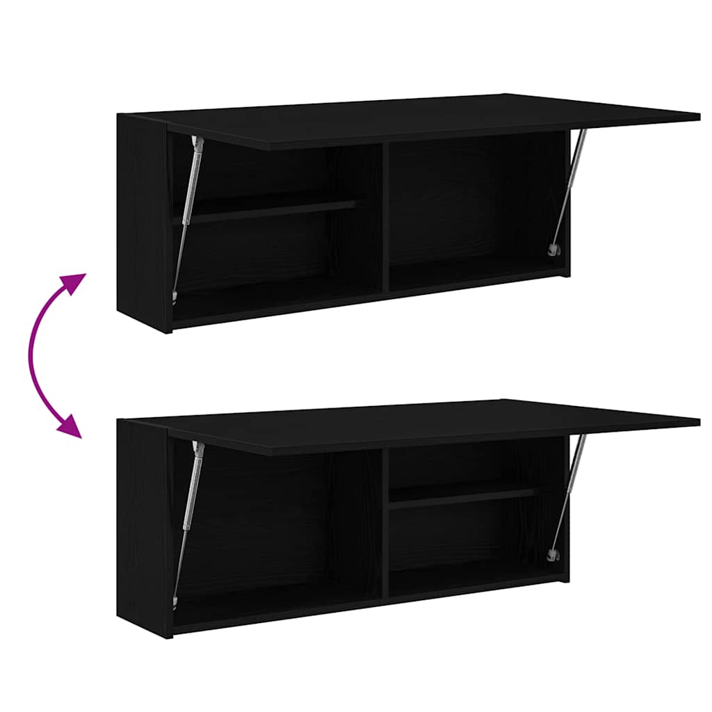 Mobile da Bagno a Parete Nero 100x25x40 cm in Truciolato 860104