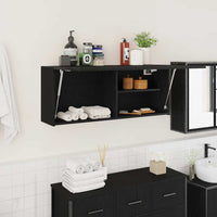 vidaXL Mobile da Bagno a Parete Nero 100x25x40 cm in Truciolato