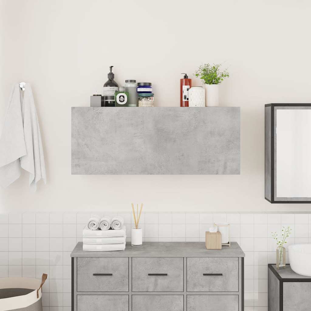 Armadietto da Bagno Grigio Cemento 100x25x40 cm in Truciolato 860106