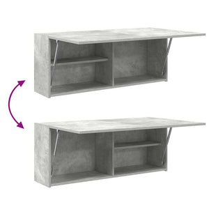 Armadietto da Bagno Grigio Cemento 100x25x40 cm in Truciolato 860106