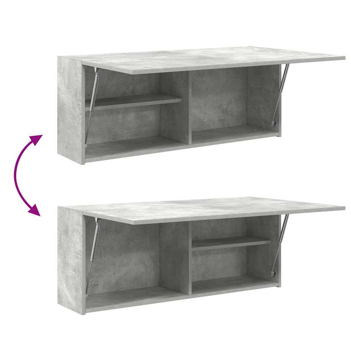 Armadietto da Bagno Grigio Cemento 100x25x40 cm in Truciolato 860106