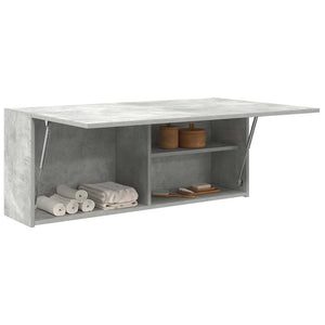 Armadietto da Bagno Grigio Cemento 100x25x40 cm in Truciolato 860106