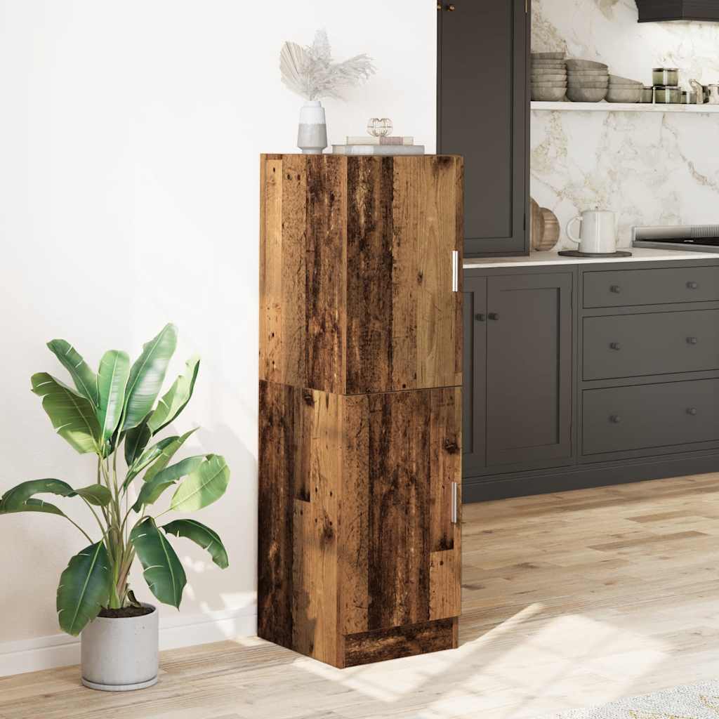 Armadietto Cucina-Armadio da cucina Legno Antico 38x41,5x131,5 cm in Legno