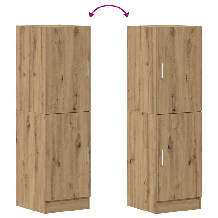 Armadietto Cucina-Mobiletto da Cucina Rovere Artigianale 38x41,5x131,5 cm in Legno