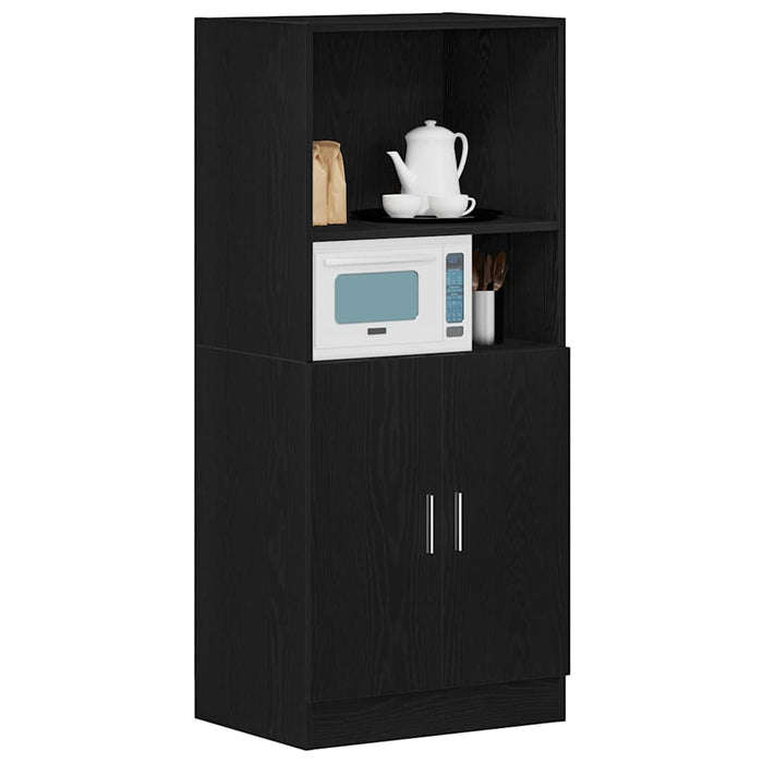 Mobile da cucina-Armadio da cucina Nero 57x41,5x131,5 cm in Truciolato