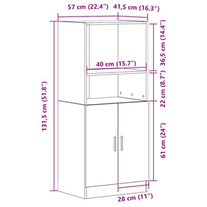 Mobile da Cucina Grigio Cemento 57x41,5x131,5 cm in Truciolato 860124