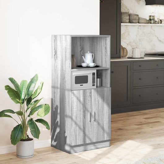 Armadietto Cucina-Mobiletto da Cucina Grigio Sonoma 57x41,5x131,5 cm in Truciolato