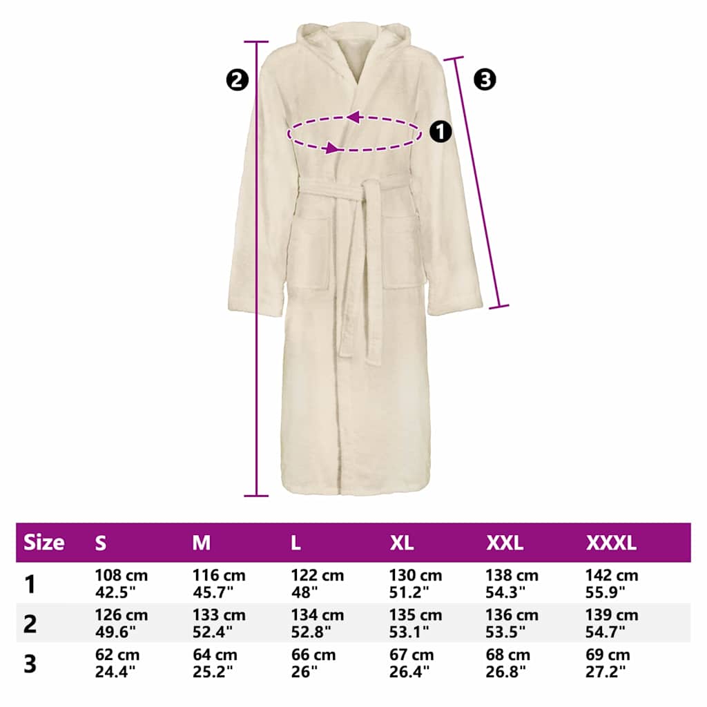 vidaXL Accappatoio KINN Crema xl Cotone