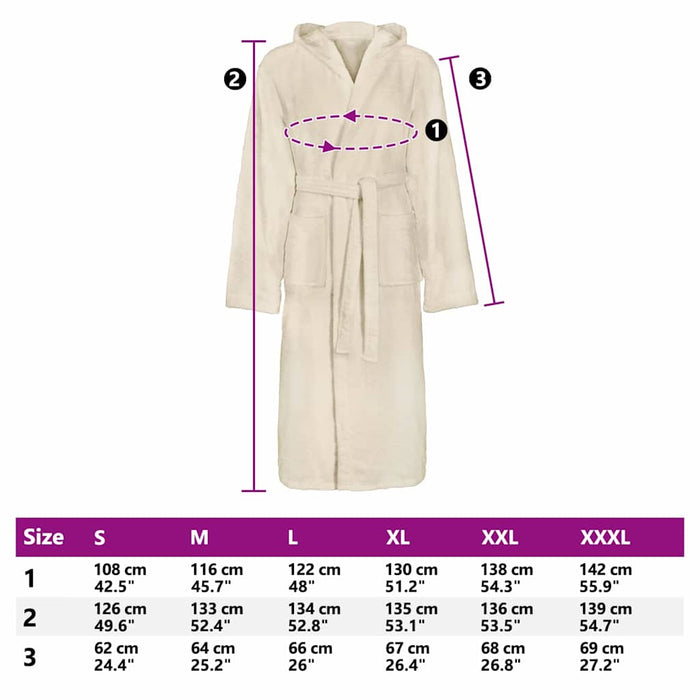 vidaXL Accappatoio KINN Crema xxxl Cotone