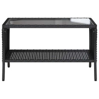 Divano da Giardino a 2 Posti Cuscini&Tavolo Nero in Polyrattan 4103845