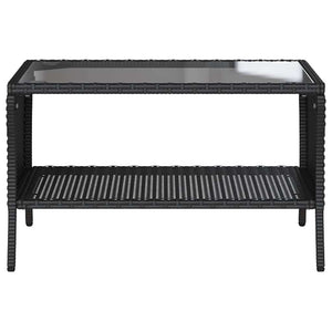 Divano da Giardino a 2 Posti Cuscini&Tavolo Nero in Polyrattan 4103845