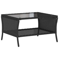 Divano da Giardino a 2 Posti Cuscini&Tavolo Nero in Polyrattan 4103845