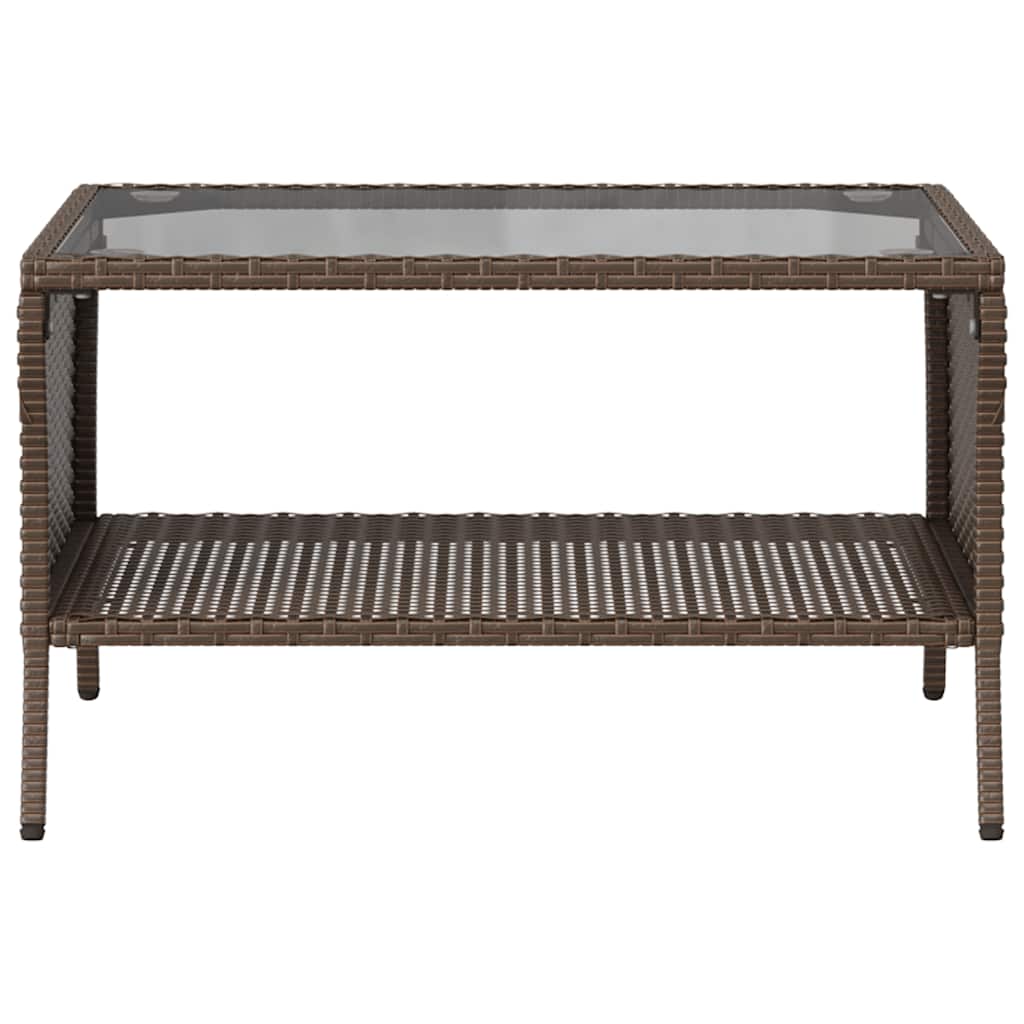 Divano a 2 Posti con Cuscini e Tavolo Marrone Polyrattan 4103846