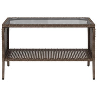 Divano a 2 Posti con Cuscini e Tavolo Marrone Polyrattan 4103846