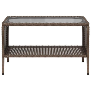 Divano a 2 Posti con Cuscini e Tavolo Marrone Polyrattan 4103846