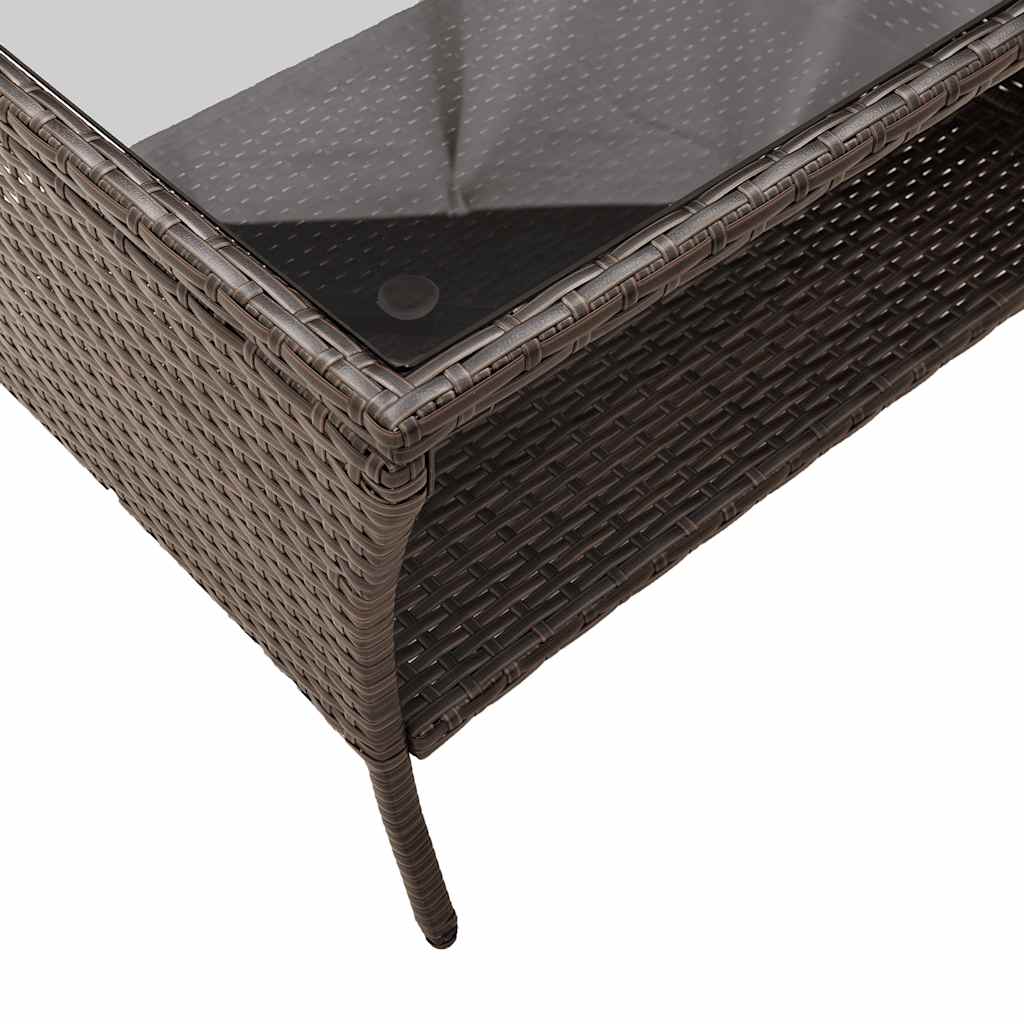 Divano a 2 Posti con Cuscini e Tavolo Marrone Polyrattan 4103846