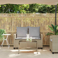 Divano Giardino 2 Posti con Cuscini e Tavolo Beige Polyrattan 4103848