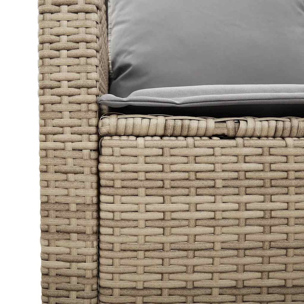 Divano Giardino 2 Posti con Cuscini e Tavolo Beige Polyrattan 4103848