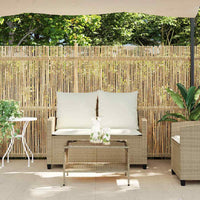 Divano Giardino 2 Posti con Cuscini e Tavolo Beige Polyrattan 4103849