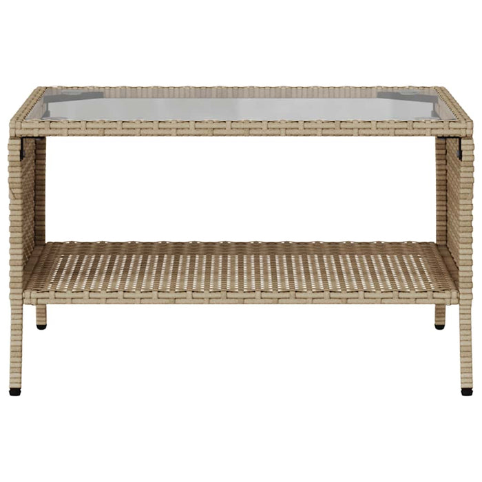 Divano Giardino 2 Posti con Cuscini e Tavolo-Sofa da Giardino-Divanetto da esterno Beige Polyrattan 713419