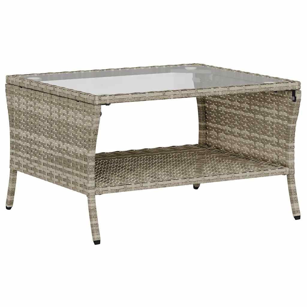 Divano 2 Posti con Cuscini e Tavolo Grigio Chiaro Polyrattan 4103850
