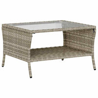 Divano 2 Posti con Cuscini e Tavolo Grigio Chiaro Polyrattan 4103850