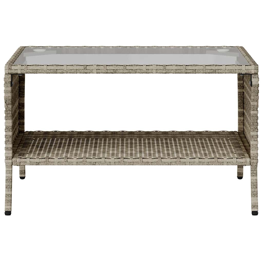 Divano 2 Posti con Cuscini e Tavolo Grigio Chiaro Polyrattan 4103850